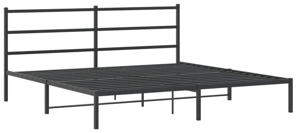 Estrutura de cama em metal com cabeceira 180x200 cm preto