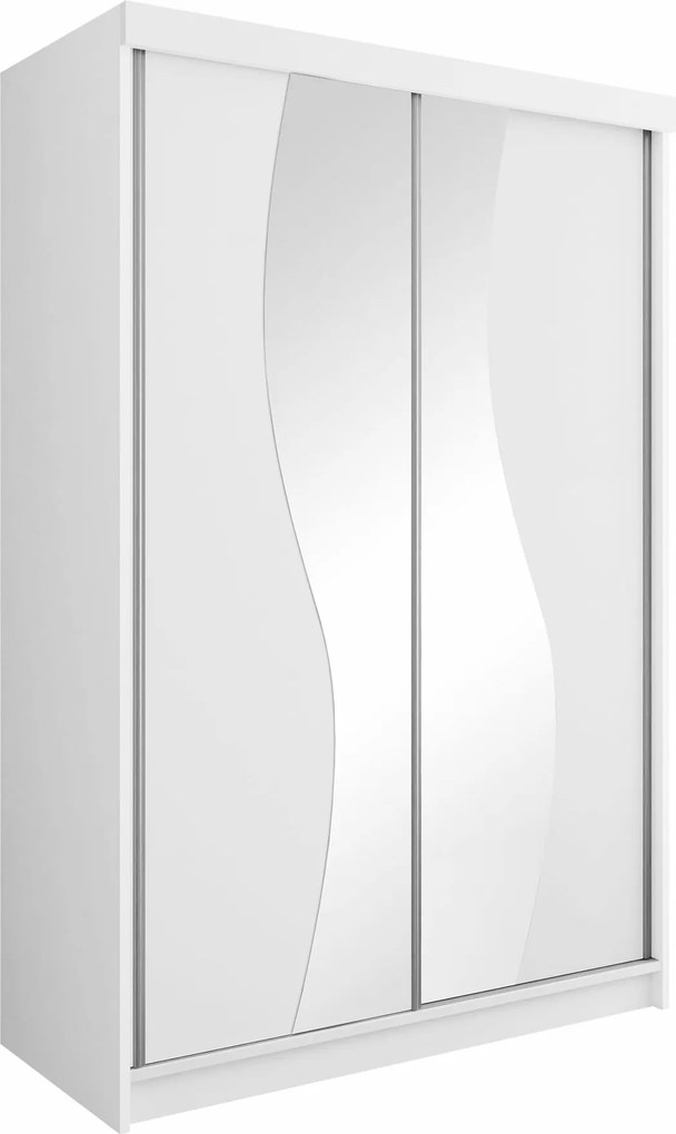 Roupeiro Dover 110, Branco, 200x150x62cm, 134 kg, Portas para roupeiro: Deslizante, Número de prateleiras: 5, Número de prateleiras: 5