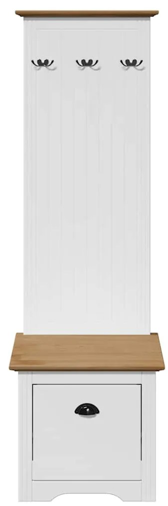 Armário corredor com ganchos BODO branco castanho 50x40x157 cm