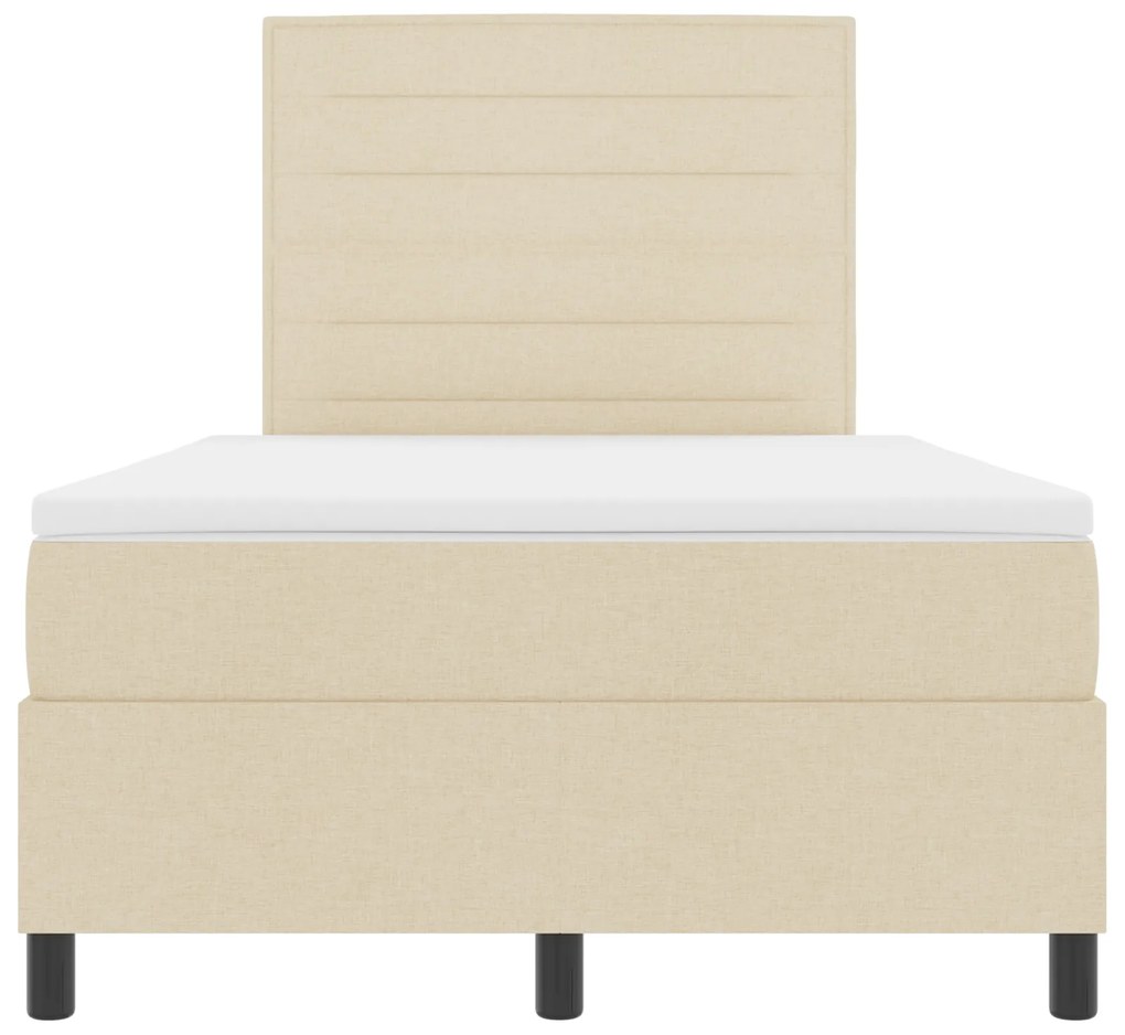 Cama Box com Colchão Creme 120x200 cm Tecido