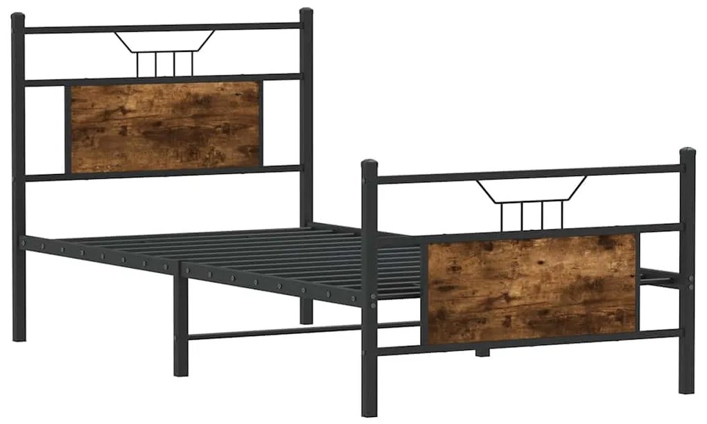 Estrutura cama s/ colchão derivados de madeira carvalho fumado
