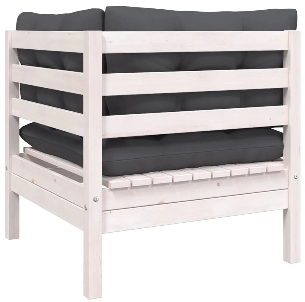 6 pcs conjunto lounge de jardim c/ almofadões pinho maciço