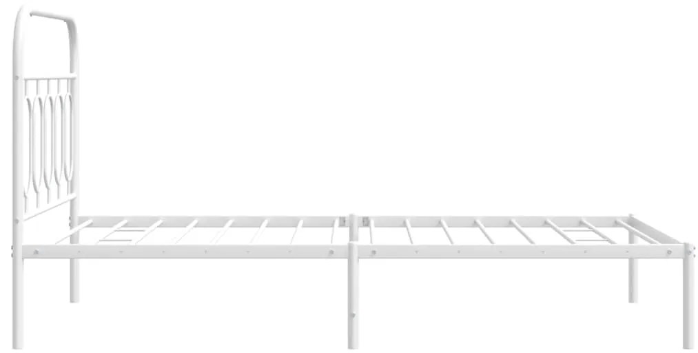 Estrutura de cama com cabeceira 100x190 cm metal branco