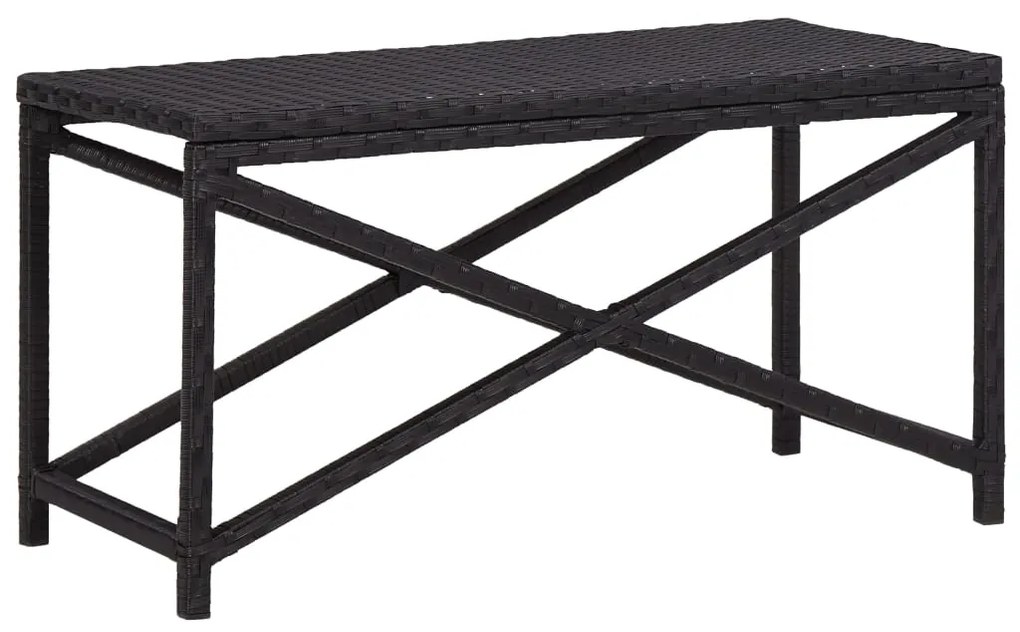vidaXL Banco de jardim 80 cm vime PE preto