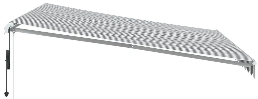 Toldo retrátil automático com LED 400x350 cm antracite/branco