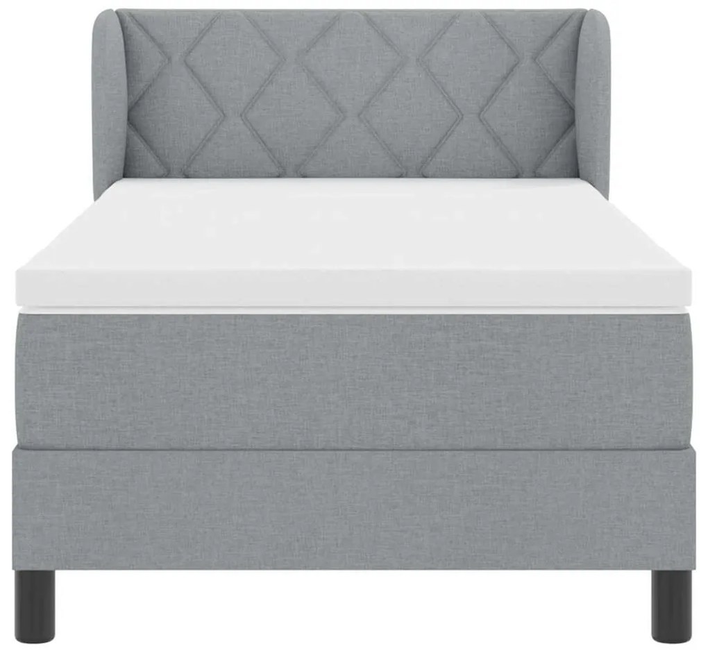 Cama Box com Colchão vidaXL Cinza Claro 90x200 cm Tecido