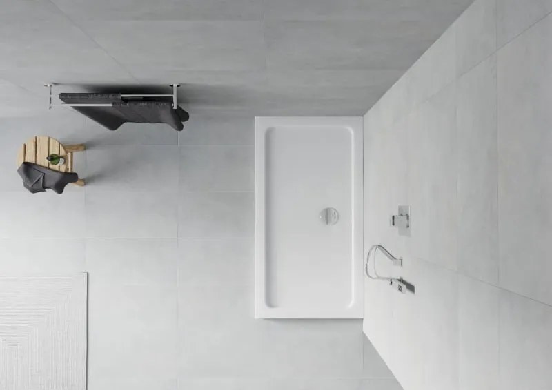 Mexen Flat base de duche retangular slim 120 x 70 cm, branco, sifão cromado - 40107012