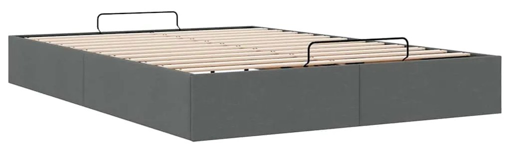 Estrutura de cama otomana sem colchão 140x200cm cinzento-escuro