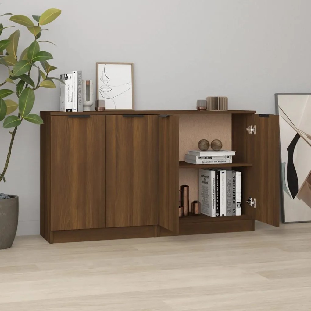 3115779 vidaXL Aparadores 2 pcs 60x30x70 cm madeira processada Carvalho Marrom