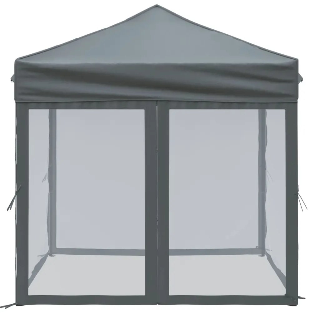 Tenda para festas dobrável com paredes laterais 2x2 m antracite