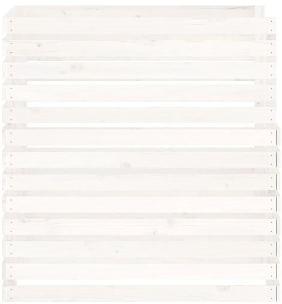 Caixa de compostagem 100x100x102 cm pinho maciço branco