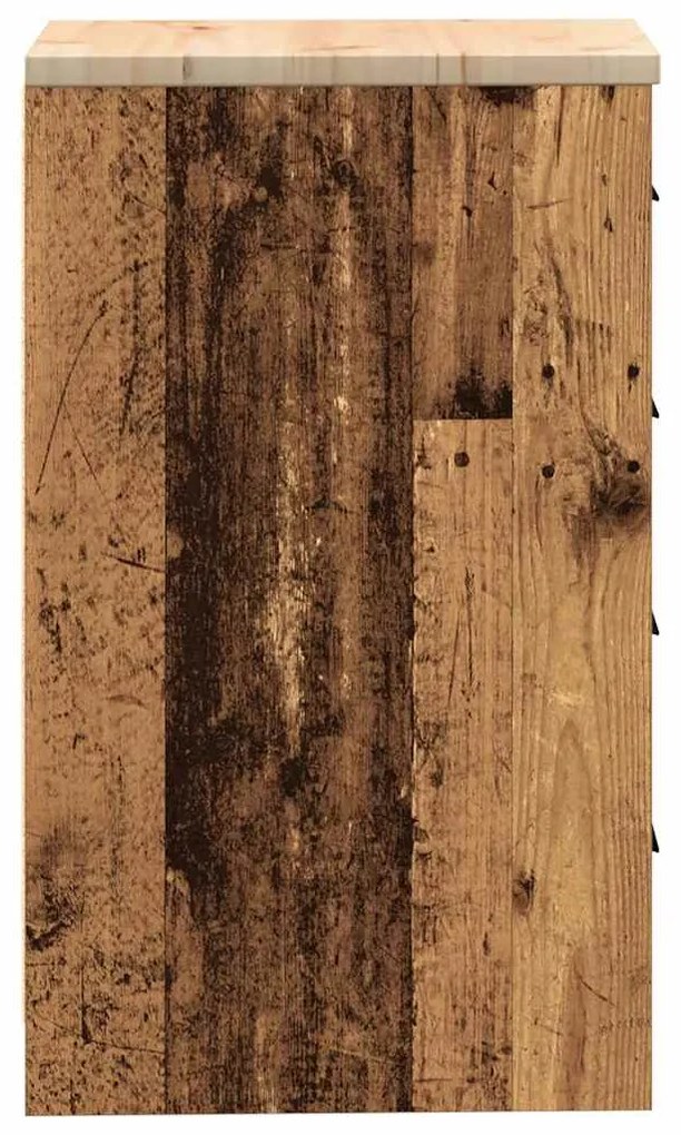 Armário de arrumação de garagem Madeira Velha 40x51x85 cm