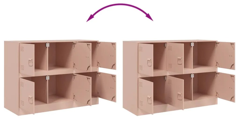 Aparador 99x39x73 cm aço rosa