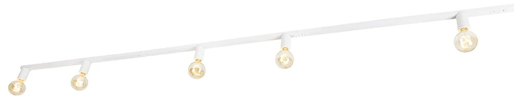 Moderno sistema trilho monofásico 5 luzes incluindo encaixe E27 branco - Jeana