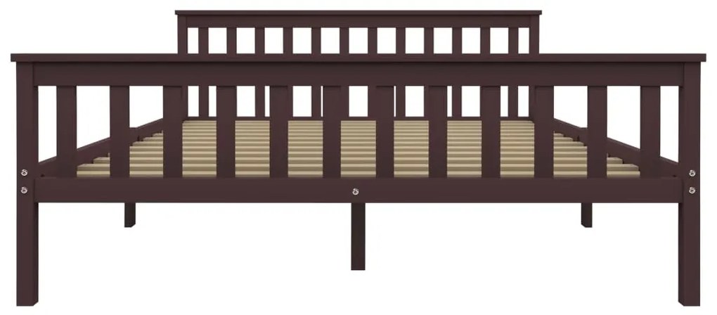 Estrutura de cama 160x200 cm pinho maciço castanho-escuro