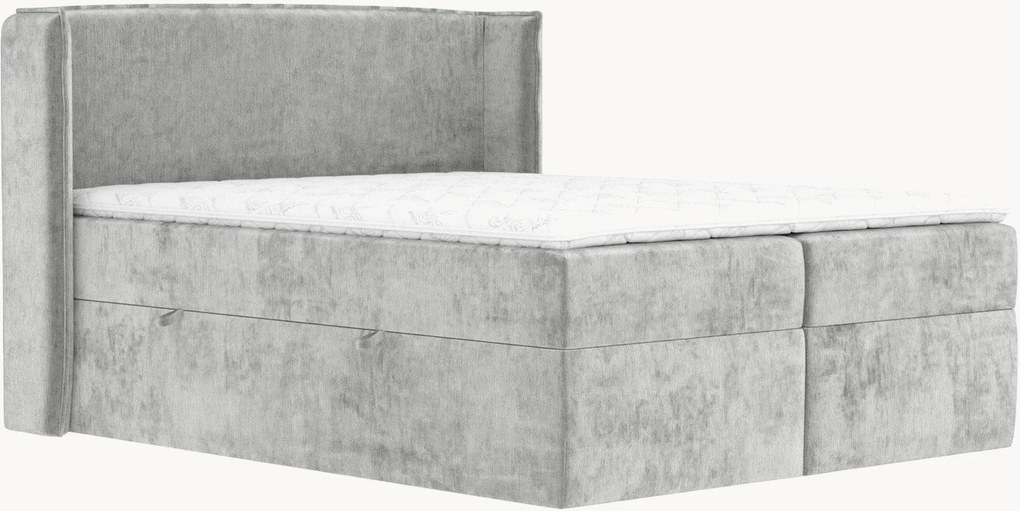 Cama divã em chenille artesanal com arrumação Skyline, H3