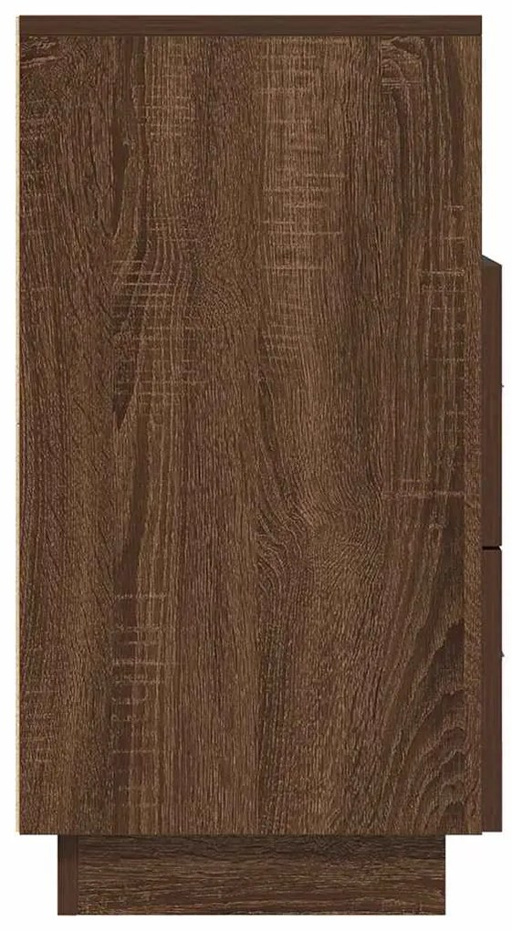 Mesas cabeceira 2pcs com 2gavetas 36x36x68 cm carvalho castanho