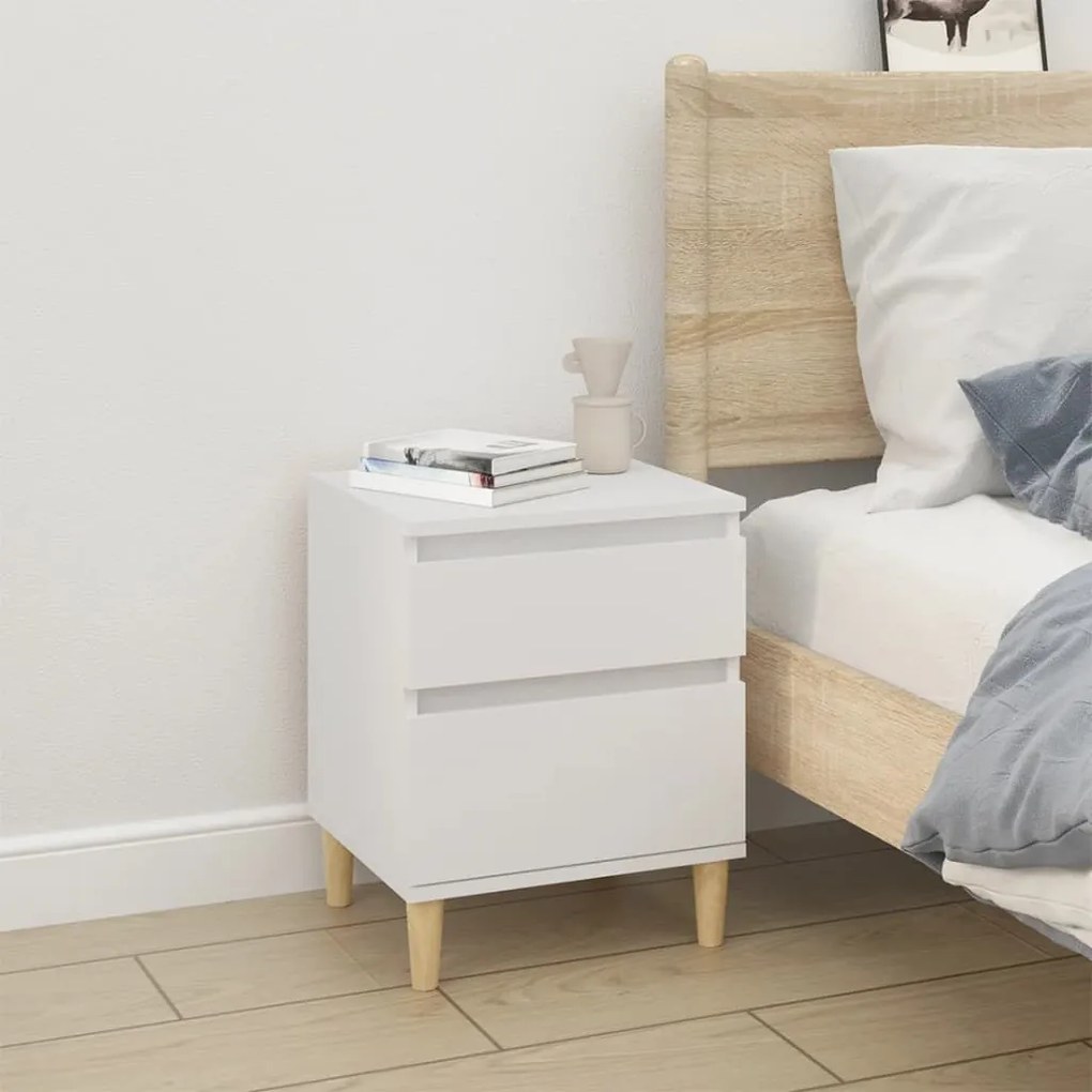 vidaXL Mesa de cabeceira 40x35x50 cm branco