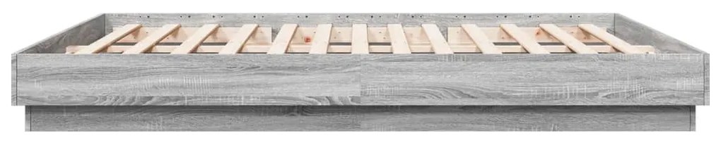 Estrutura de cama 180x200 cm derivados de madeira cinza sonoma