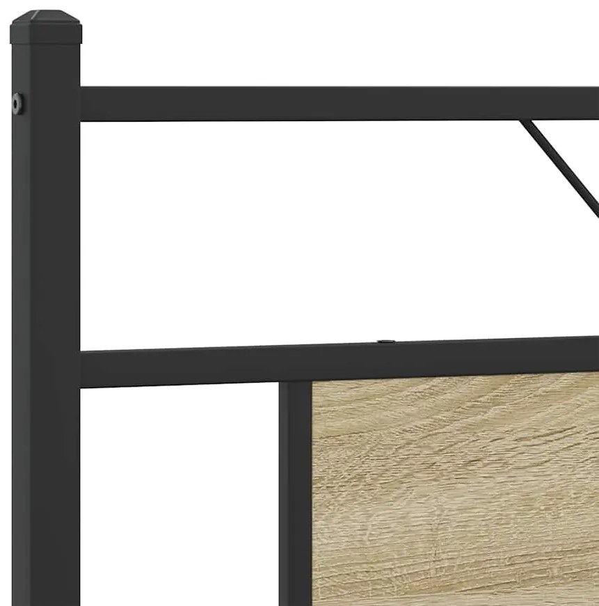 Estrutura de cama sem colchão 183x203 cm carvalho sonoma