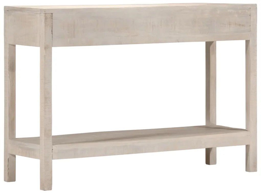 Mesa consola 110x35x75 cm madeira de mangueira maciça branco