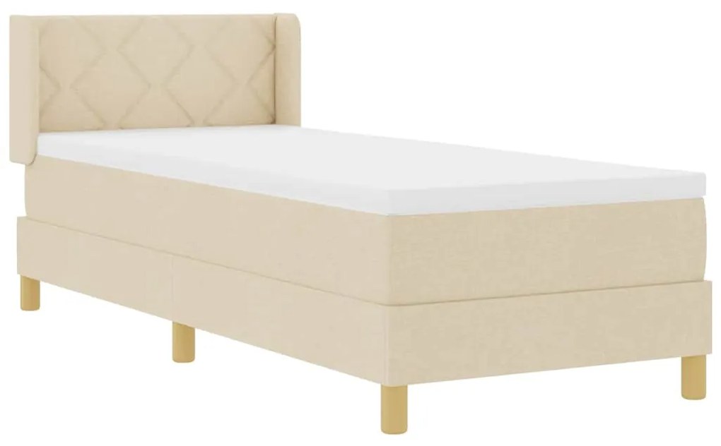 Cama Box com Colchão , Creme, 80 x 200 cm, Tecido