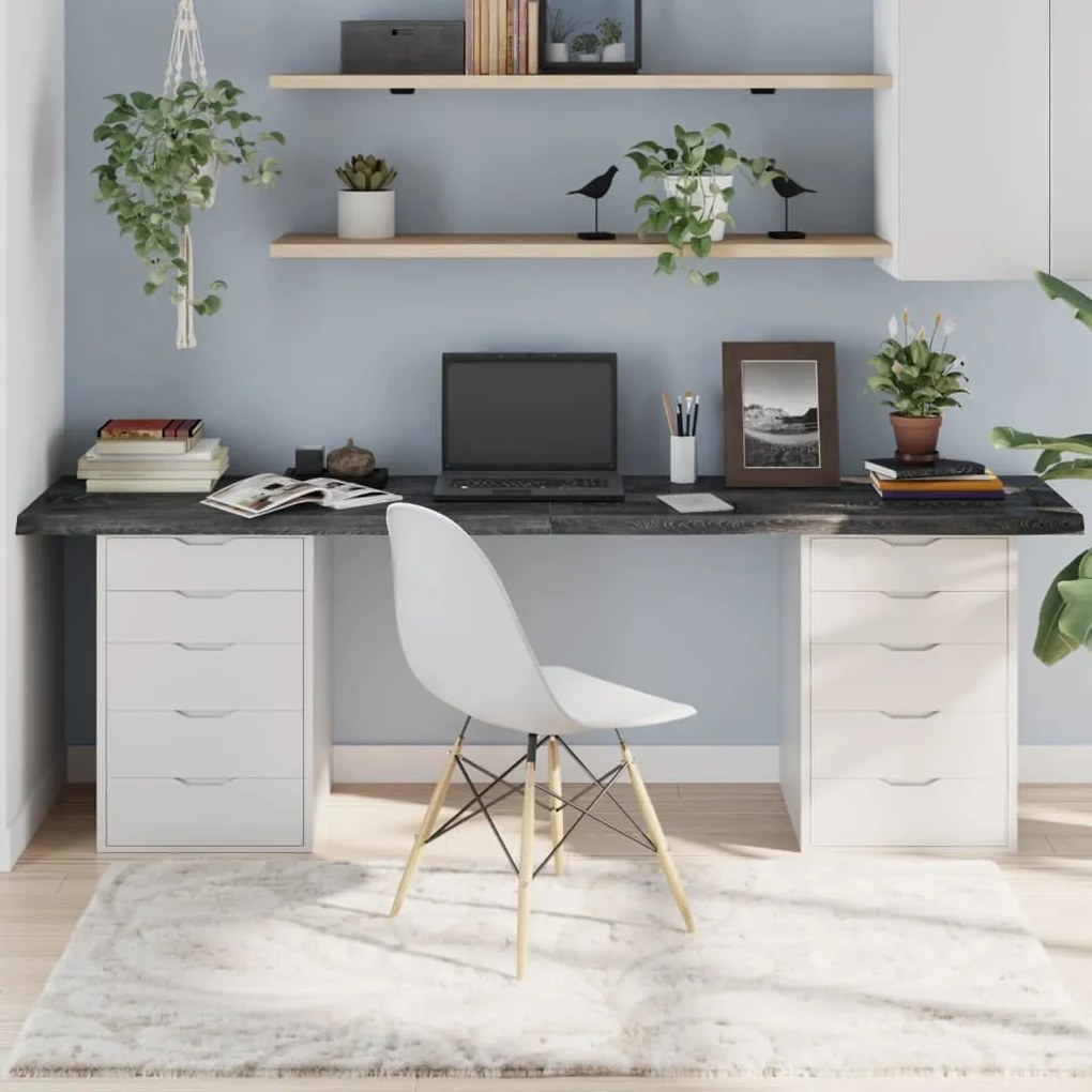 3156466 vidaXL Tampo de mesa 220x50x4 cm carvalho tratado cinza-escuro