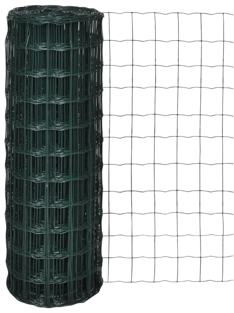 vidaXL Cerca 25 x 0,8 m aço verde