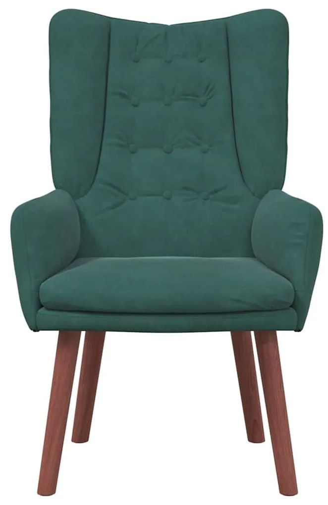 Cadeira Relaxante vidaXL Veludo Verde Escuro
