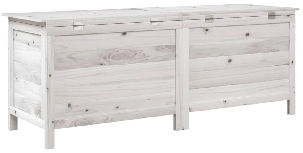 Caixa arrumação para jardim 150x50x56,5 cm abeto maciço branco