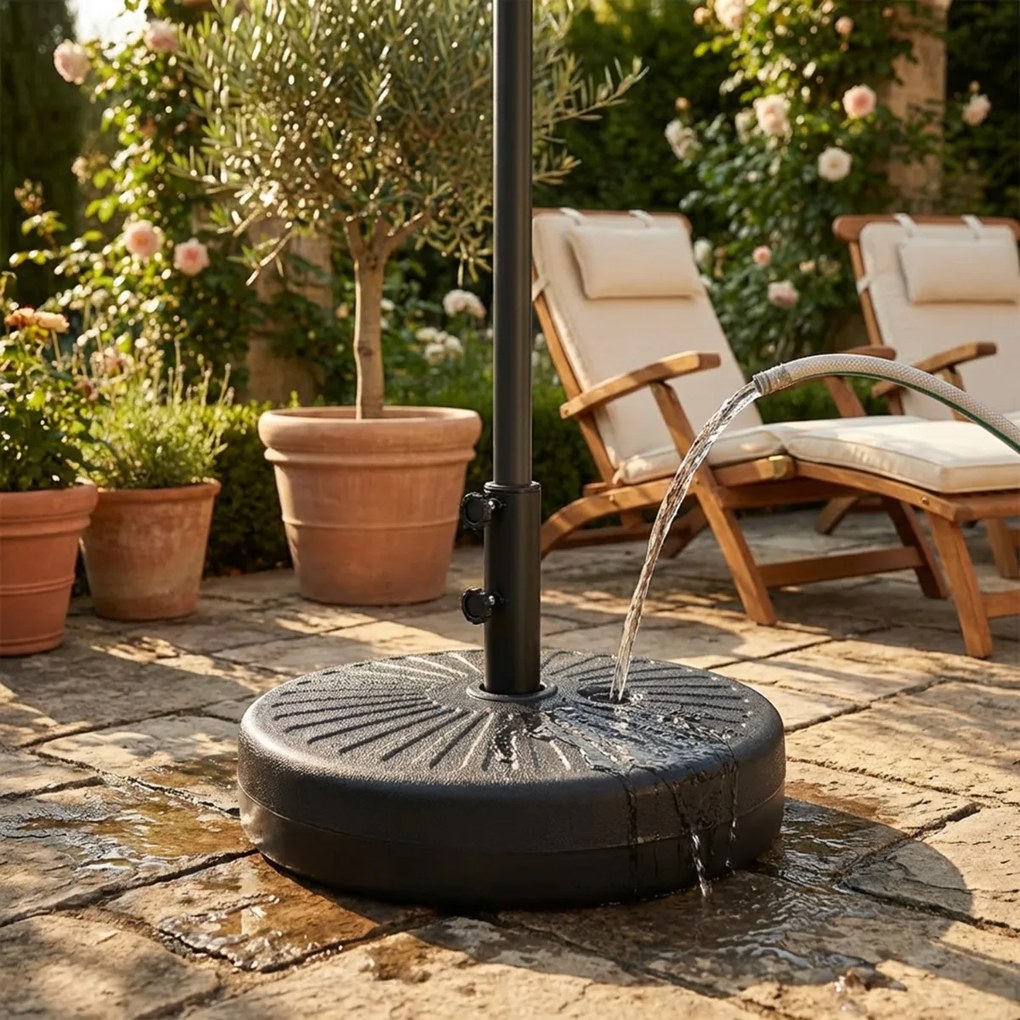 Suporte de guarda-sol insuflável resistente 50 x 36 cm (diâmetro x altura), compatível com hastes de 38/48 mm, capacidade de carga de 22 kg, para jard