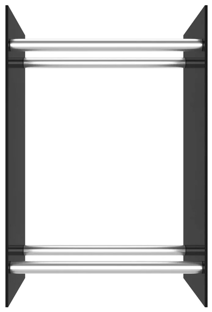 Suporte para lenha 40x35x60 cm vidro preto