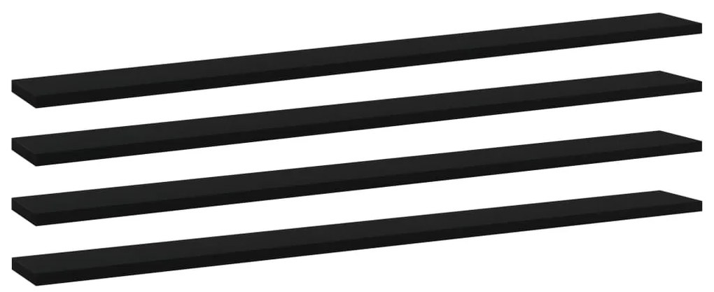 vidaXL Prateleiras para estante 4pcs 100x10x1,5cm contraplacado preto