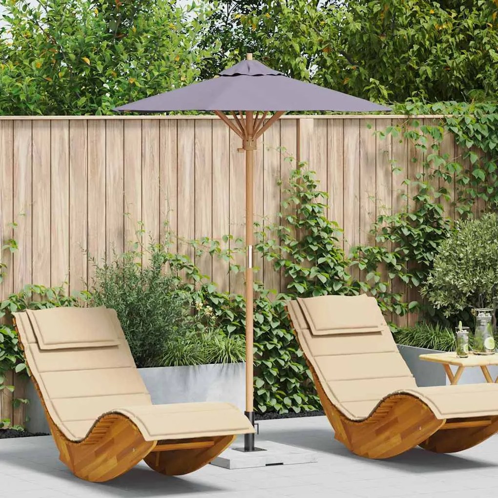 vidaXL Guarda-sol de Jardim Cinza Escuro Ø 270 x 260 cm Bambu