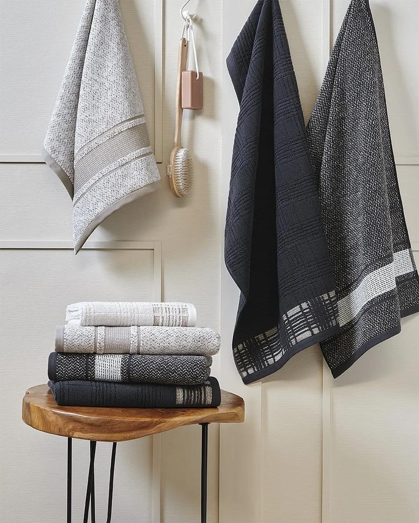 Jogo de toalhas de banho 3 peças 100% algodão 500gr./m2 - GRID Lasa Home: Cinzento