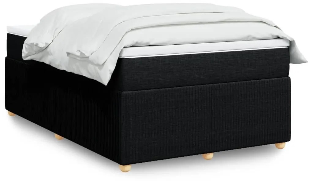 Cama boxspring com colchão 120x190 cm tecido preto