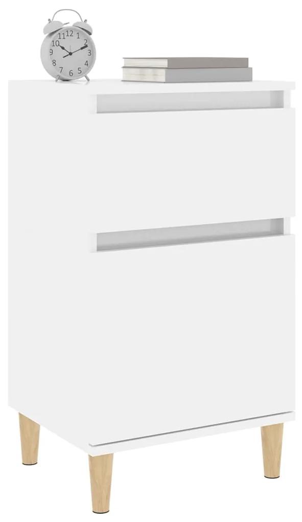 Mesa de cabeceira 40x35x70 cm branco brilhante
