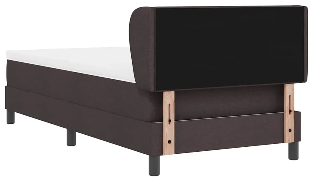 Cama Box Spring vidaXL com Colchão Marrom Escuro 100x200 cm em Tecido