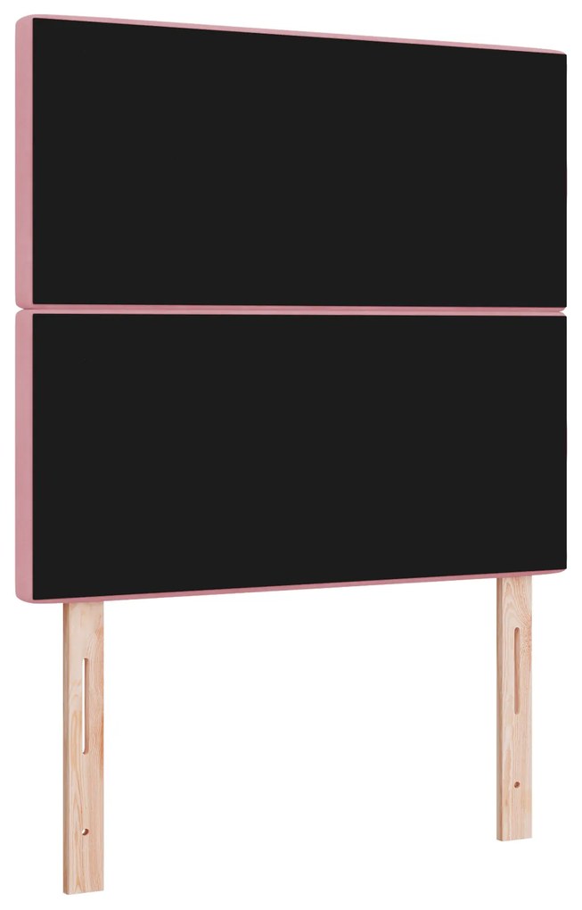 Cabeceira vidaXL com Botão de Cristal Tufted Rosa 90 cm de Veludo, Cab