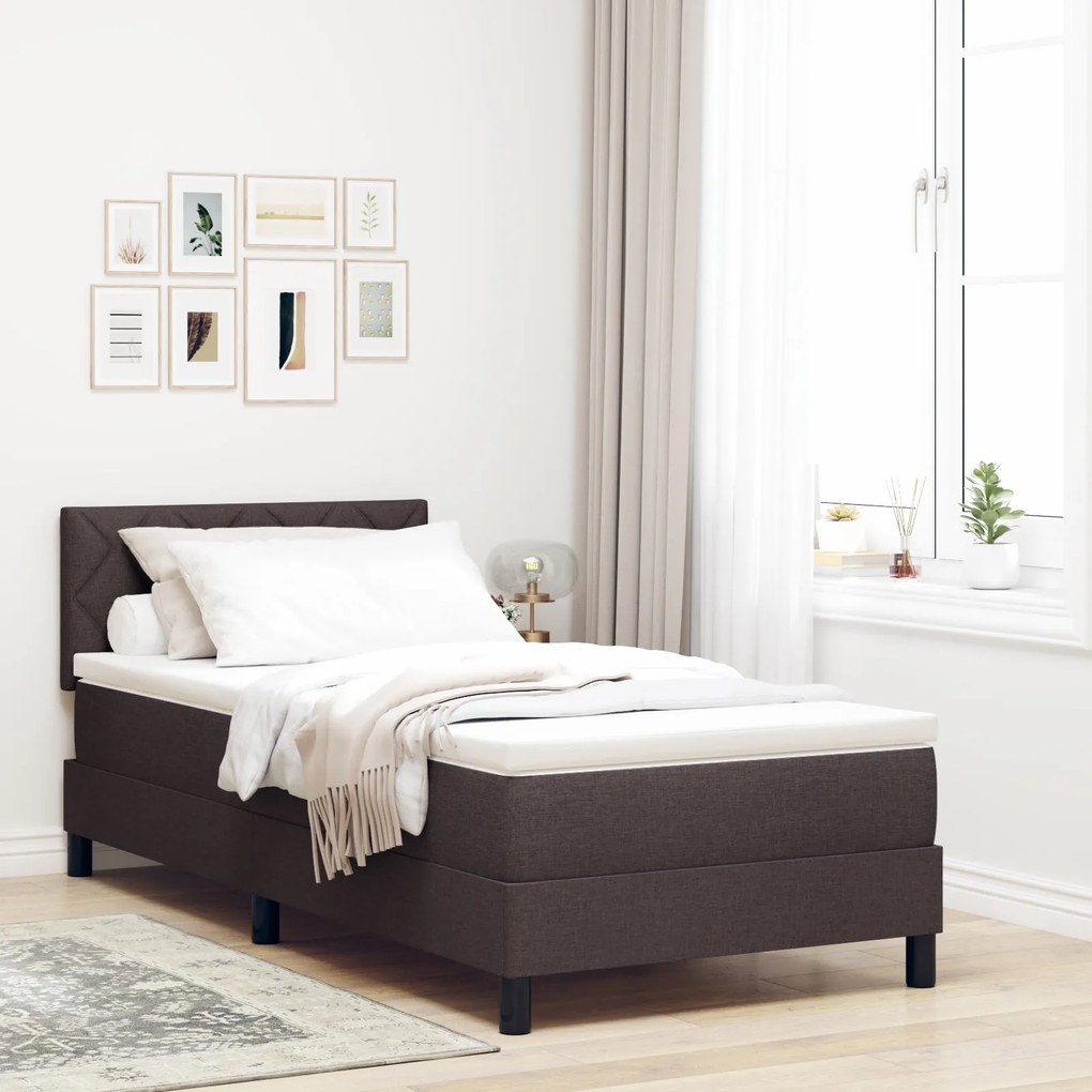 Cama Box com Colchão Castanha 100x200 cm Tecido