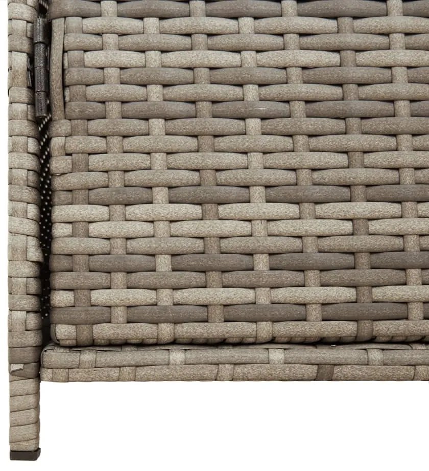 Armário de arrumação p/ jardim 83x45x76 cm vime PE cinzento