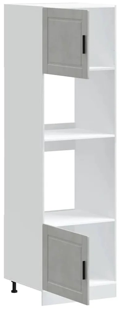 Armários forno 2pcs Porto derivados de madeira cinzento cimento