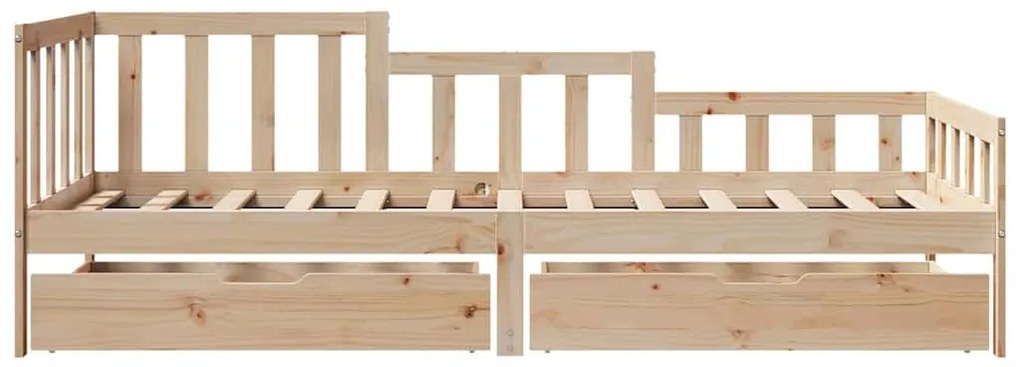 Sofá-cama com gavetas 80x200 cm madeira de pinho maciça