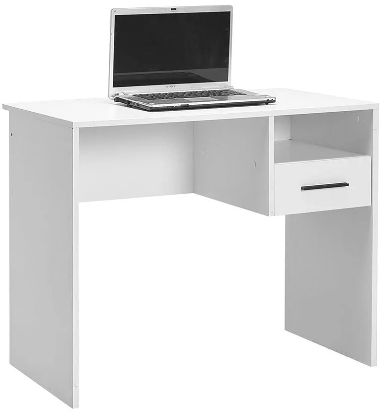Secretária "Pure" com Gaveta e Prateleira - 90 x 75 x 50 cm - Branco -