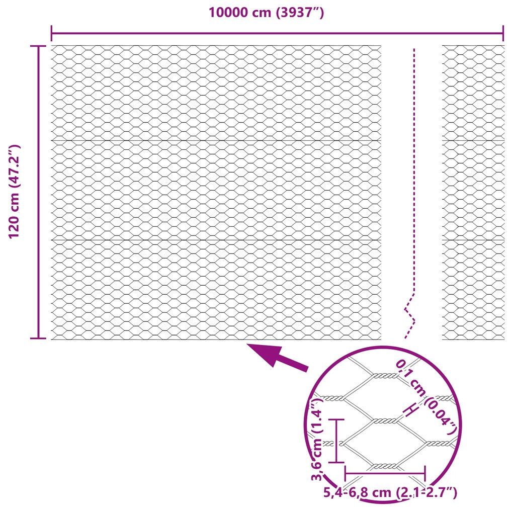 Postes de Cerca vidaXL 22 pcs Canal U Cinza 120 cm Aço, Cerca Hexagona