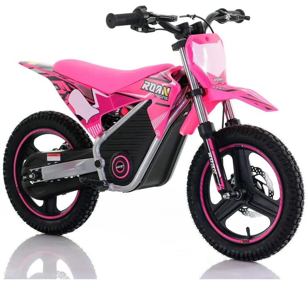 Mini moto elétrica para crianças Minicross electrica 350W 14/14" Warrior MX-E350 Velocidade até 30 km/h Com Limitador Rosa