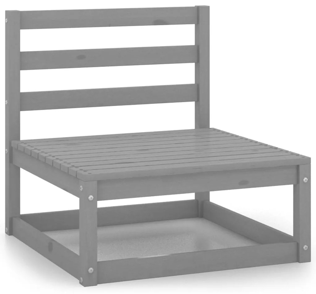 9 pcs conjunto lounge de jardim pinho sólido cinzento