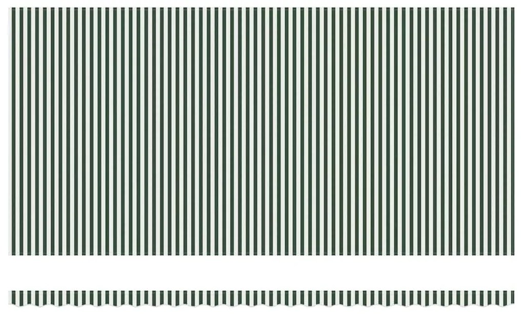 Toldo Retrátil Manual Verde e branco 600 × 300 cm tecido