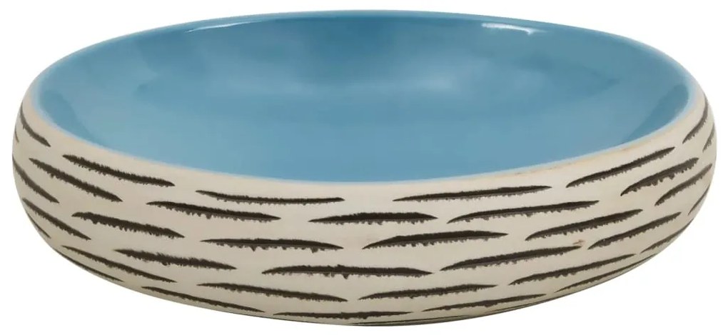 Lavatório de bancada oval 59x40x15 cm cerâmica multicor