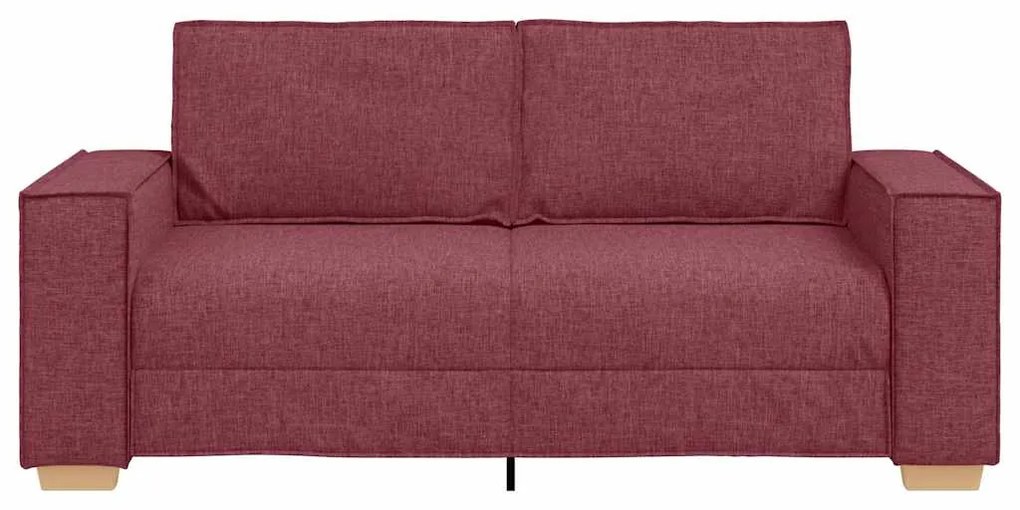 Sofá de 2 lugares, cor vinho, 140 cm, tecido